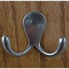 Gliderite Hardware 2 in. Satin Nickel Small Double Coat Hook, 10PK 7511-SN-10